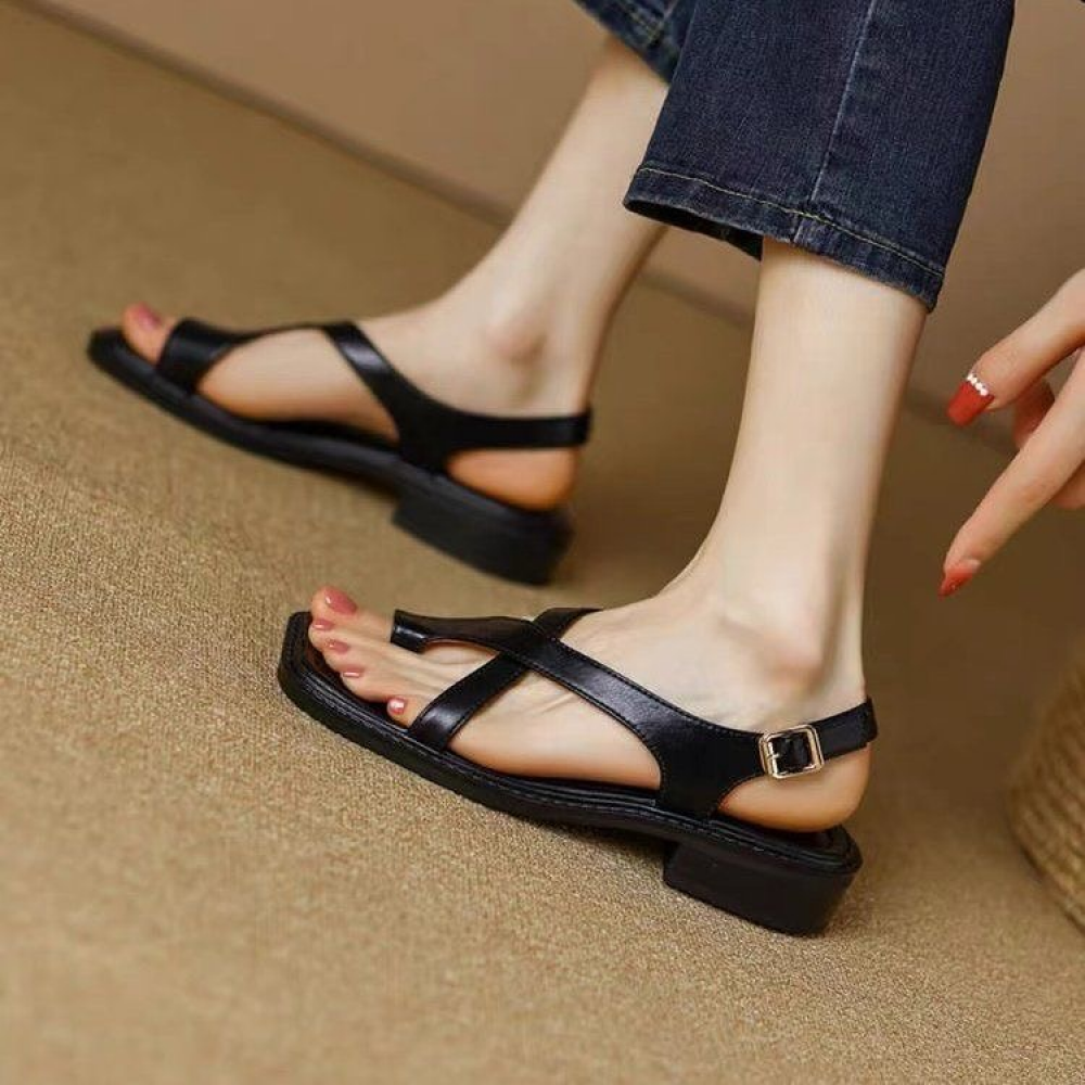 Vintage Brown Slip-On Sandals
