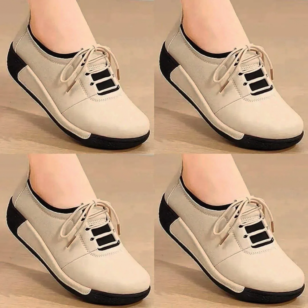 Solid Color Breathable Soft Sole and Soft Surface Comfortable Leather Shoes