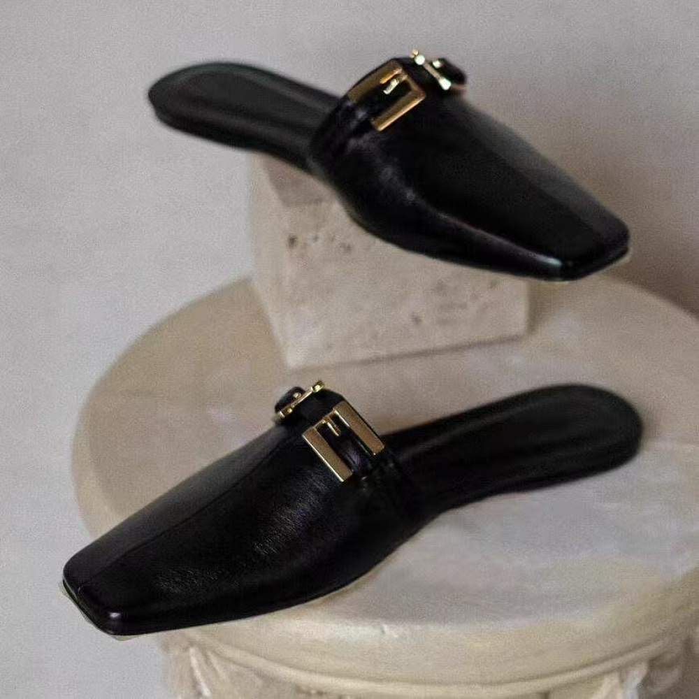 Flat Metal Buckle Sandals