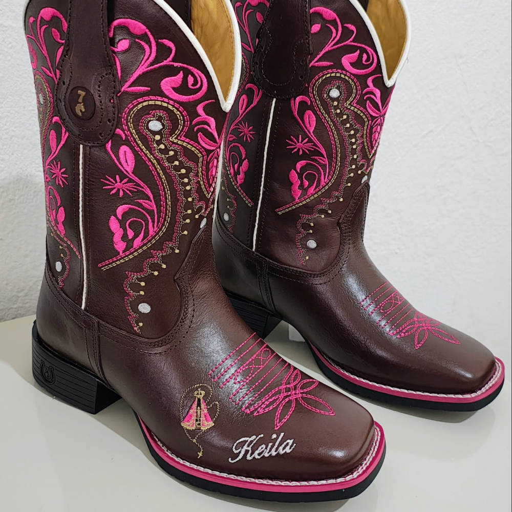 Genuine Leather Embroidered Western Boots