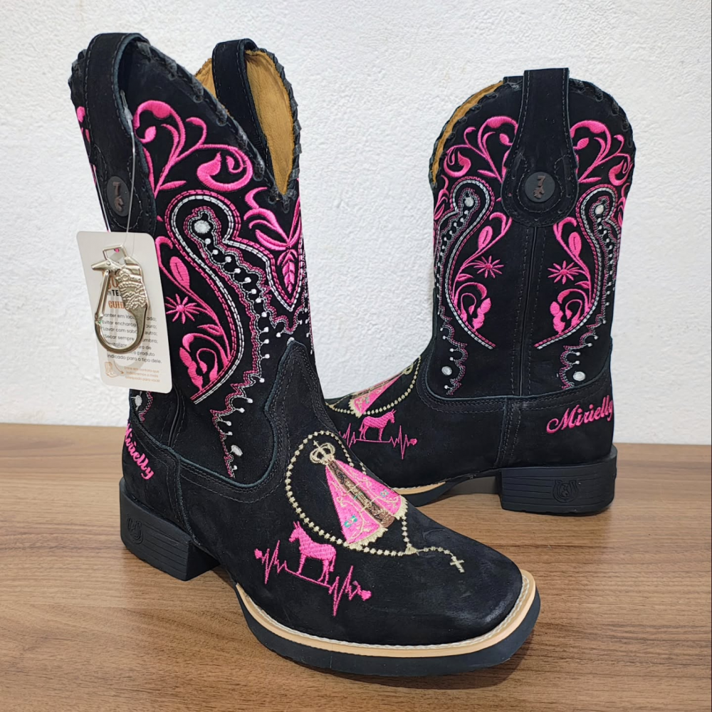 Pink Embroidered Cowboy Boots