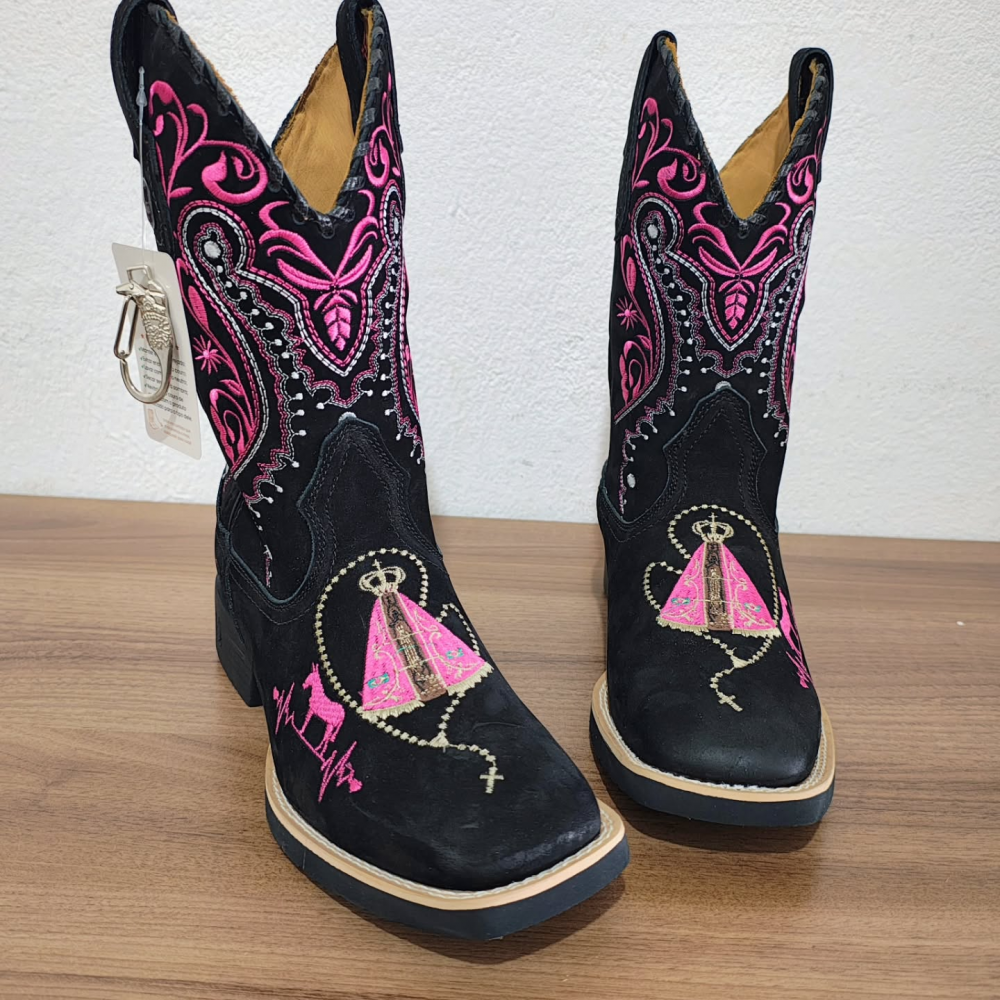Pink Embroidered Cowboy Boots