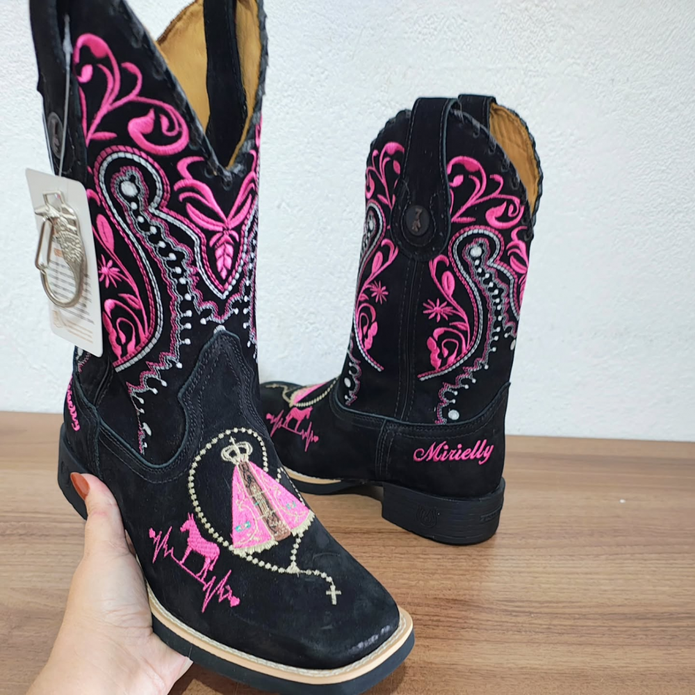 Pink Embroidered Cowboy Boots