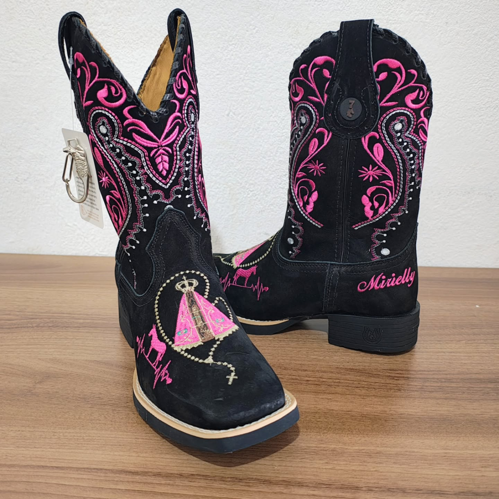 Pink Embroidered Cowboy Boots