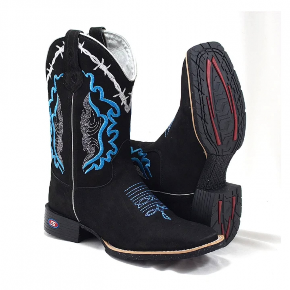 V-neck Embroidered Retro Western Cowboy Boots
