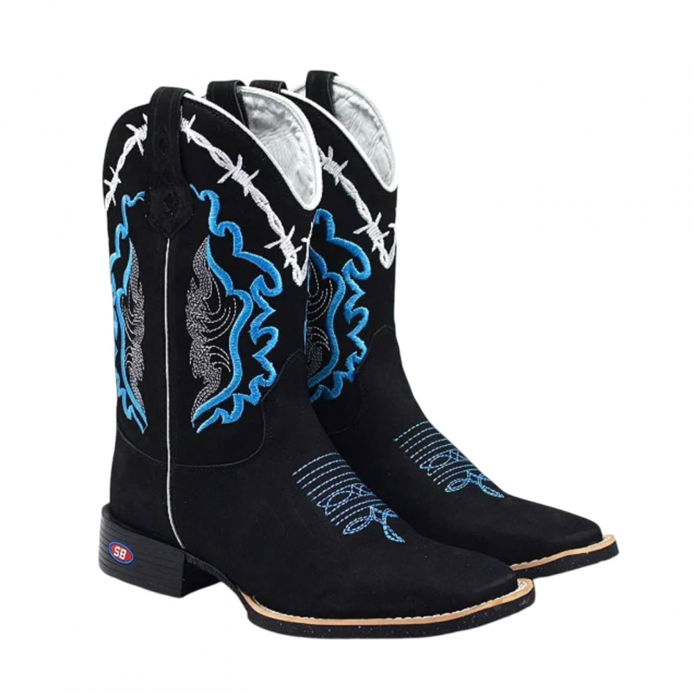 V-neck Embroidered Retro Western Cowboy Boots