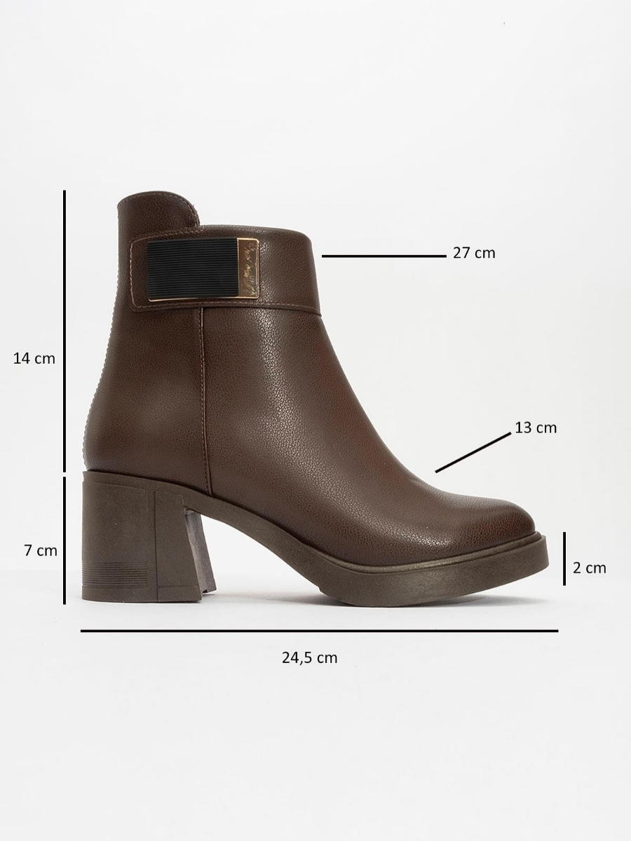 Chunky-heeled Genuine Leather High-heeled Ankle Boots