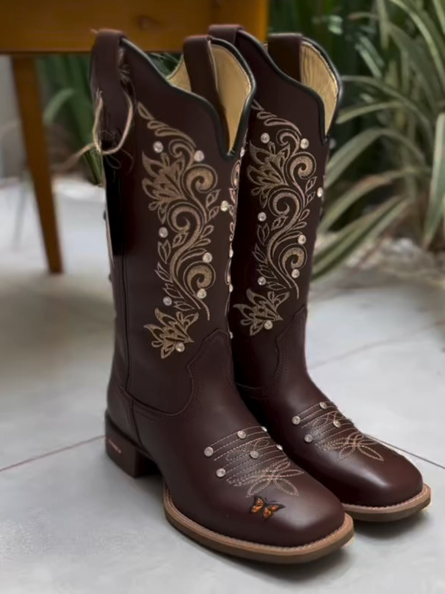 Retro Embroidered Versatile Western Boots