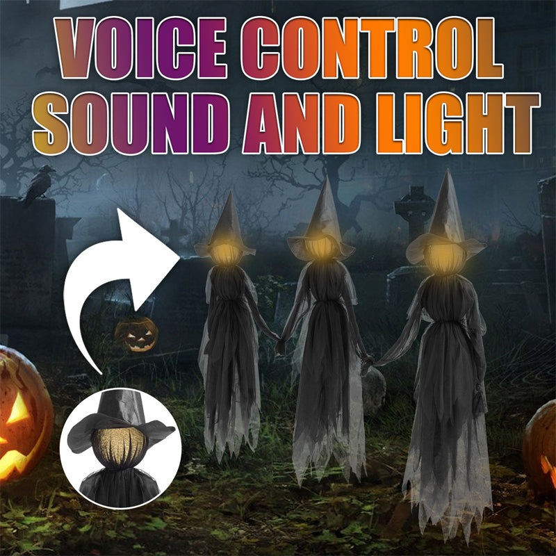 Glowing Three Holding Witch Halloween Decoration Props