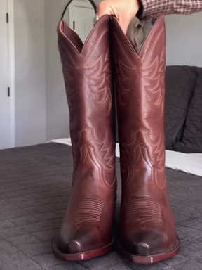 High-top Embroidered Western Cowboy Boots