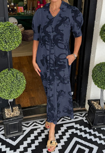 Dragon Printed Midi Dress