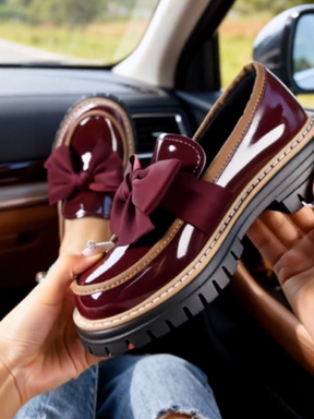 Bow-tie Platform Retro Flats