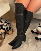 SUKY Cowhide Leather Boots
