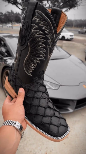 Retro Square Toe Mid-calf Casual Versatile Men's Boots