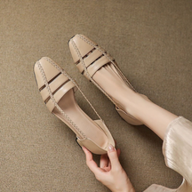 Square Toe Shallow Hollow Casual Closed Toe Sandals