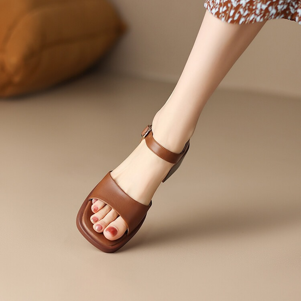Chunky-heeled Retro Sandals