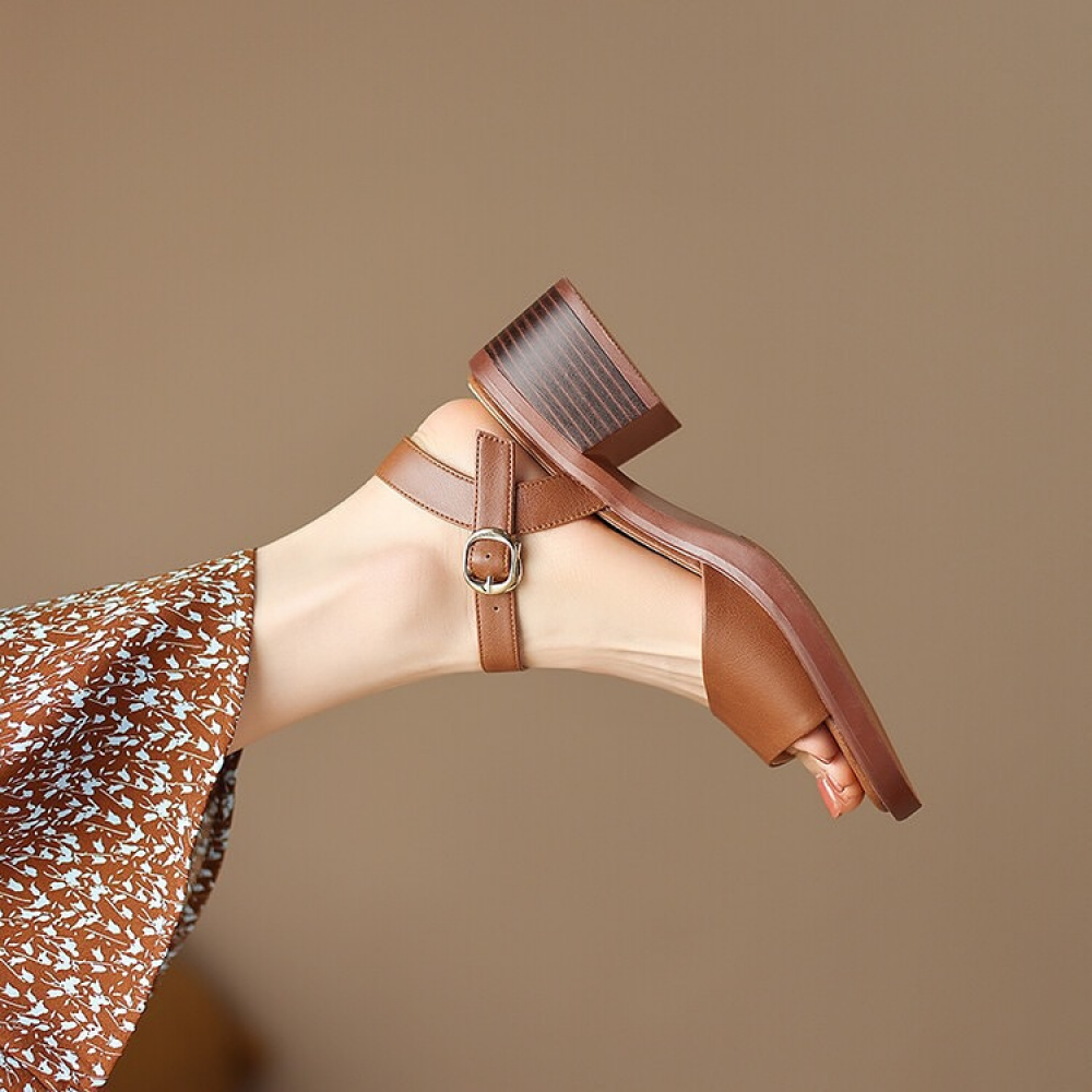 Chunky-heeled Retro Sandals