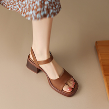 Chunky-heeled Retro Sandals