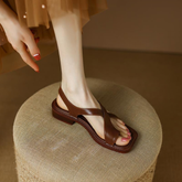 Vintage Brown Slip-On Sandals
