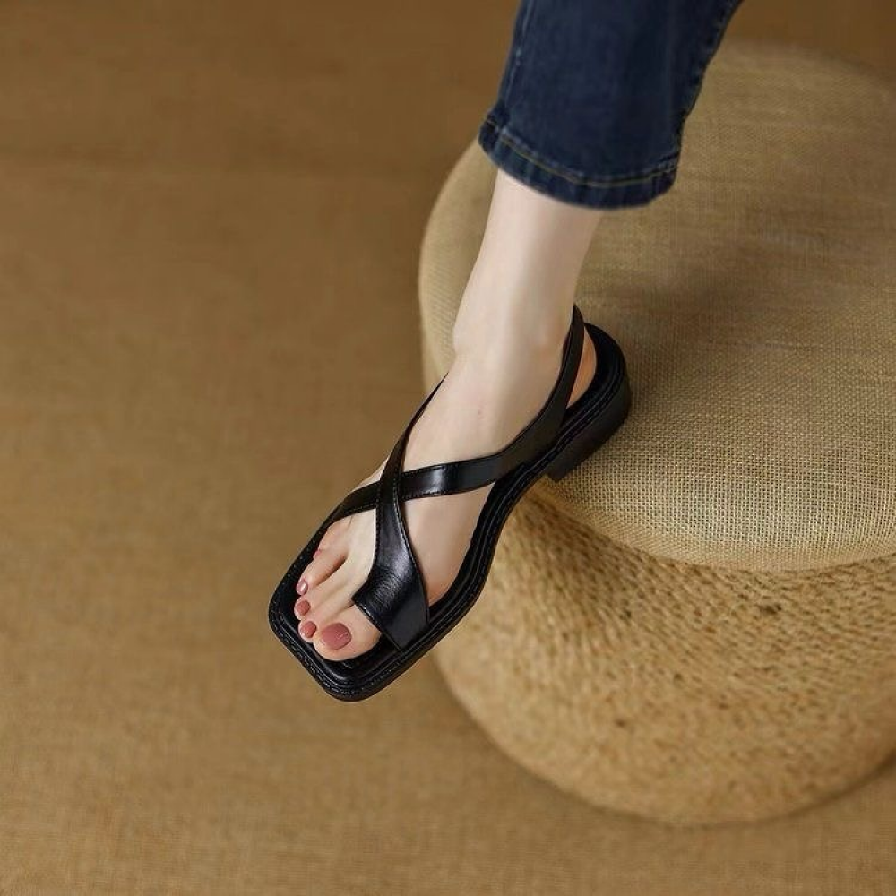 Vintage Brown Slip-On Sandals