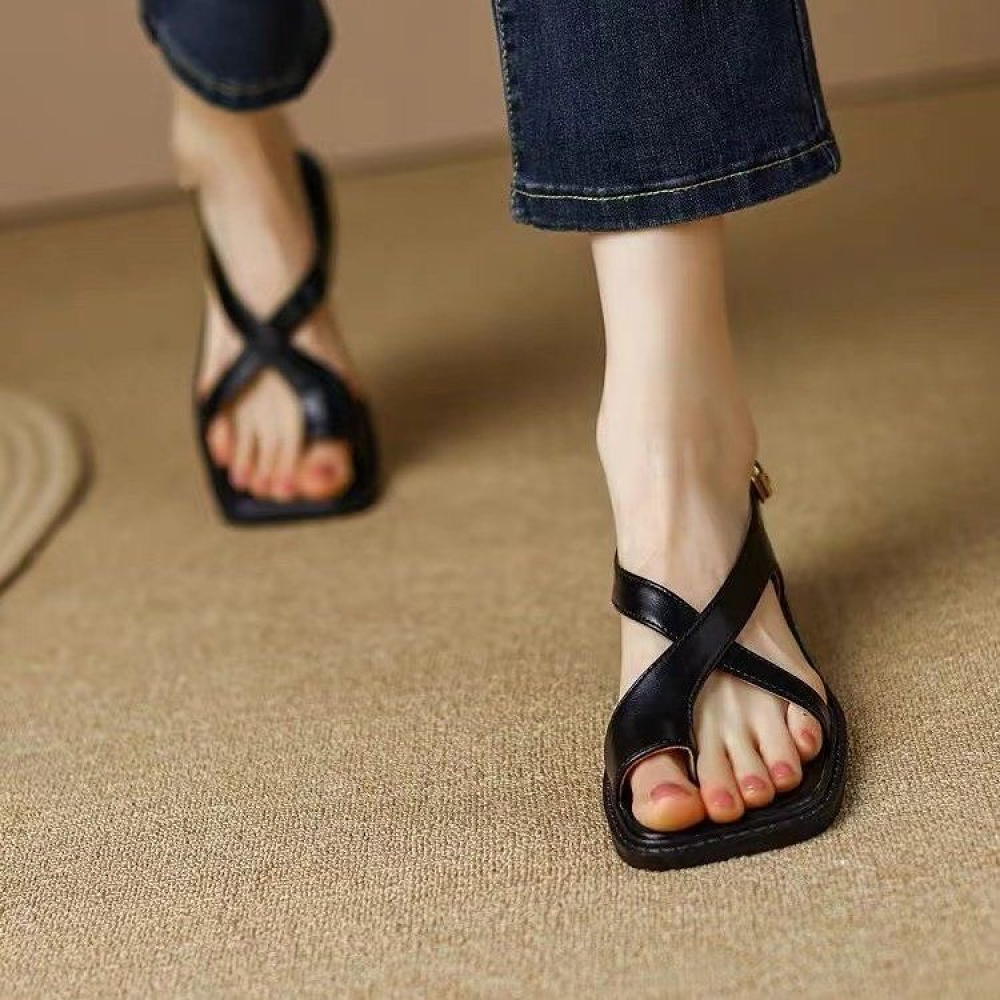 Vintage Brown Slip-On Sandals