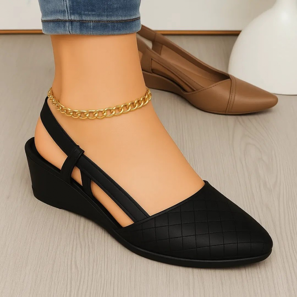 Plaid Comfortable Solid Color Closed Toe Shoes