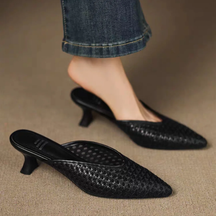 Braided Pointed High-heeled Sandals