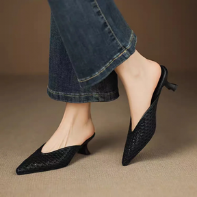 Braided Pointed High-heeled Sandals