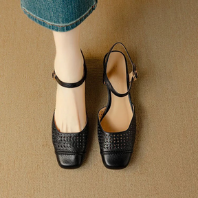 Retro Hollow Closed-toe Sandals