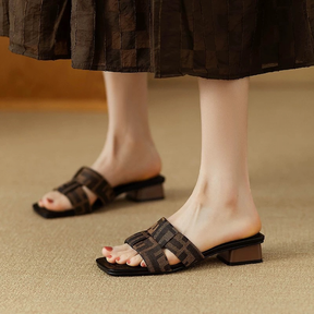 New Woven Chunky-heeled Sandals