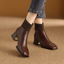 Chunky Mid-heeled Woolen Collar Martin Boots