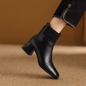 Chunky Mid-heeled Woolen Collar Martin Boots