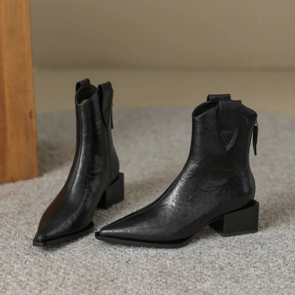Pointed Toe Versatile V-neck Western Boots