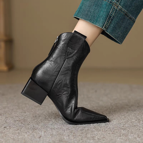 Pointed Toe Versatile V-neck Western Boots