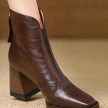 Retro Pointed Toe Chunky Heel Ankle Boots