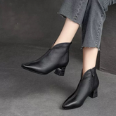 Pointed Toe Retro Leather Versatile Shoes
