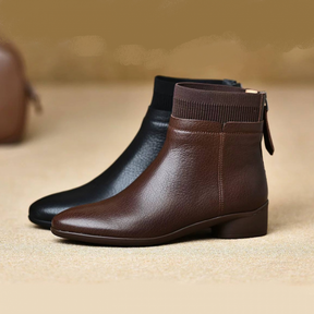 Classic Simple Leather Ankle Boots