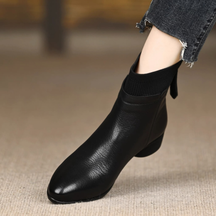 Classic Simple Leather Ankle Boots