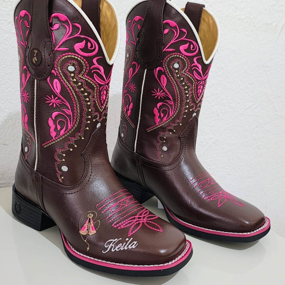 Genuine Leather Embroidered Western Boots
