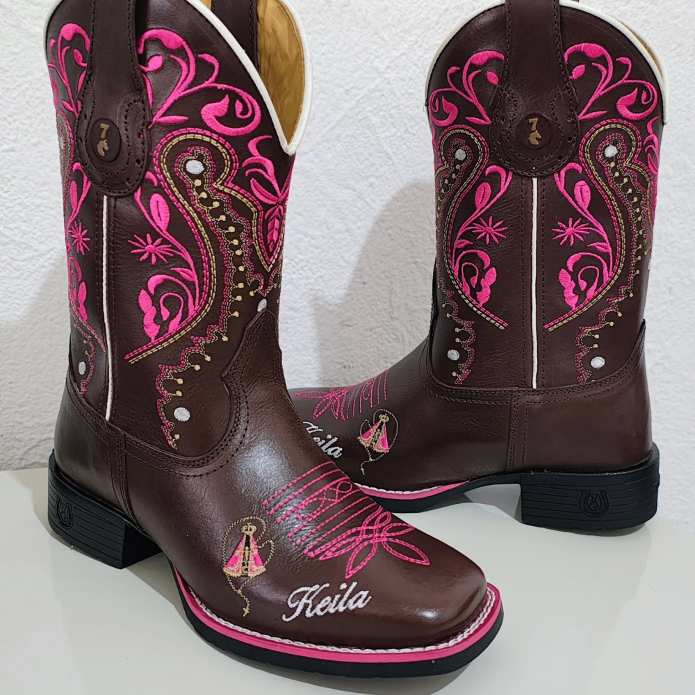 Genuine Leather Embroidered Western Boots