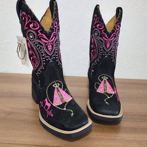 Pink Embroidered Cowboy Boots