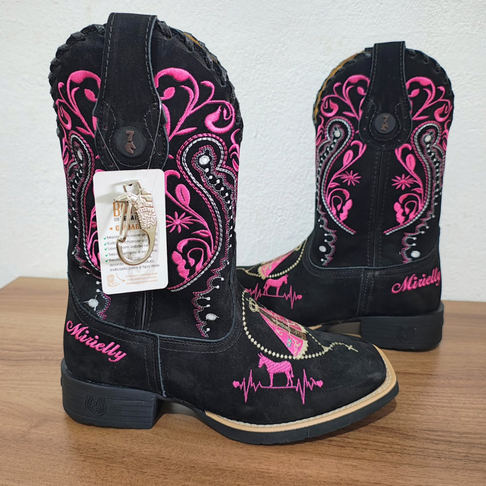 Pink Embroidered Cowboy Boots