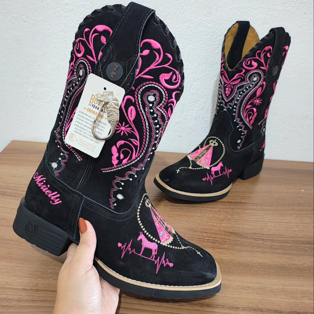 Pink Embroidered Cowboy Boots