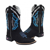 V-neck Embroidered Retro Western Cowboy Boots