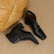 Ancient Square Buckle Mid-heeled Shoes