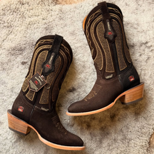 Suede Cowhide Leather Western Boots