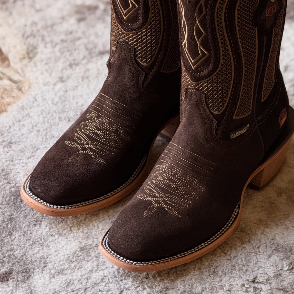 Suede Cowhide Leather Western Boots