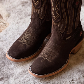 Suede Cowhide Leather Western Boots