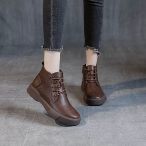 Retro Round Toe Casual Breathable Low Boots