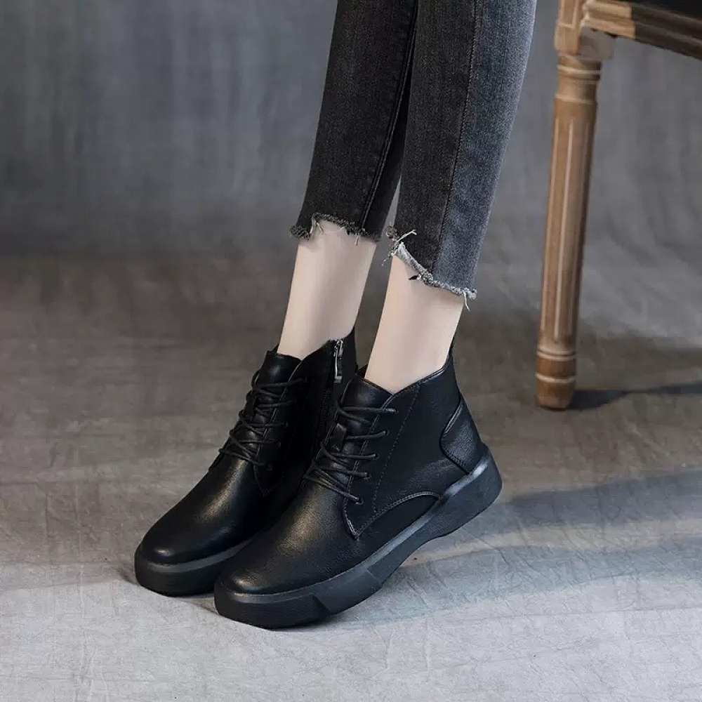 Retro Round Toe Casual Breathable Low Boots